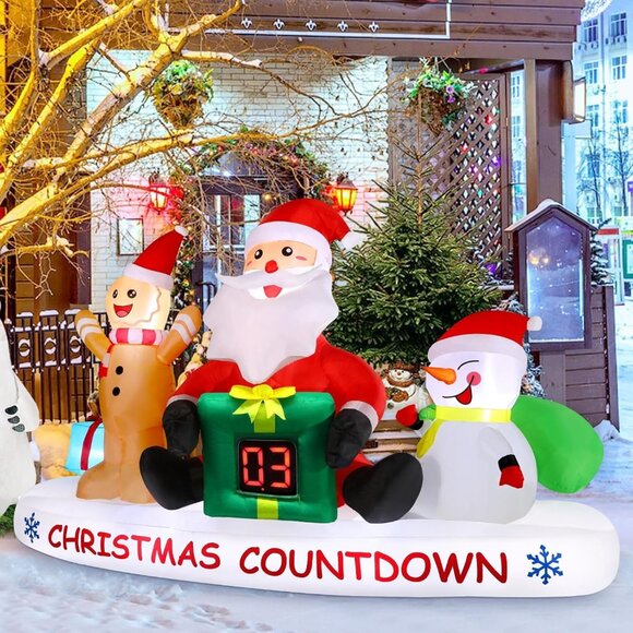 🆕8 FT Christmas Inflatable Countdown Clock Snowman Blow Up Outdoor Decorations - Picture 9 of 10